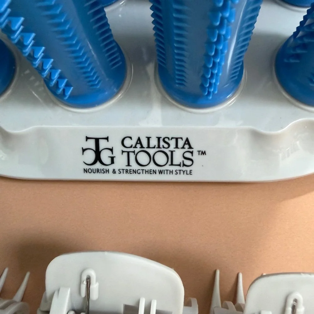 Calista Tools Ion Hot Long‎ Rollers Set 12 Blue Clips Travel Bag L12 Pageant